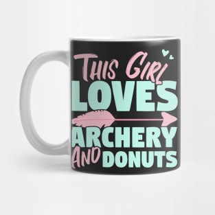 This Girl Loves Archery And Donuts Gift print Mug